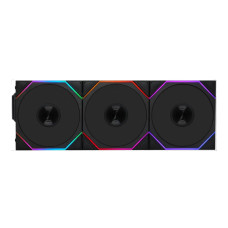 Lian Li UNI Fan TL 120 Wireless - Triple Pack (Reverse Blade) - 2.4 GHz Wireless Controller Included - Infinity Mirror Design - Controller required. - Black (12RTL1W3B)